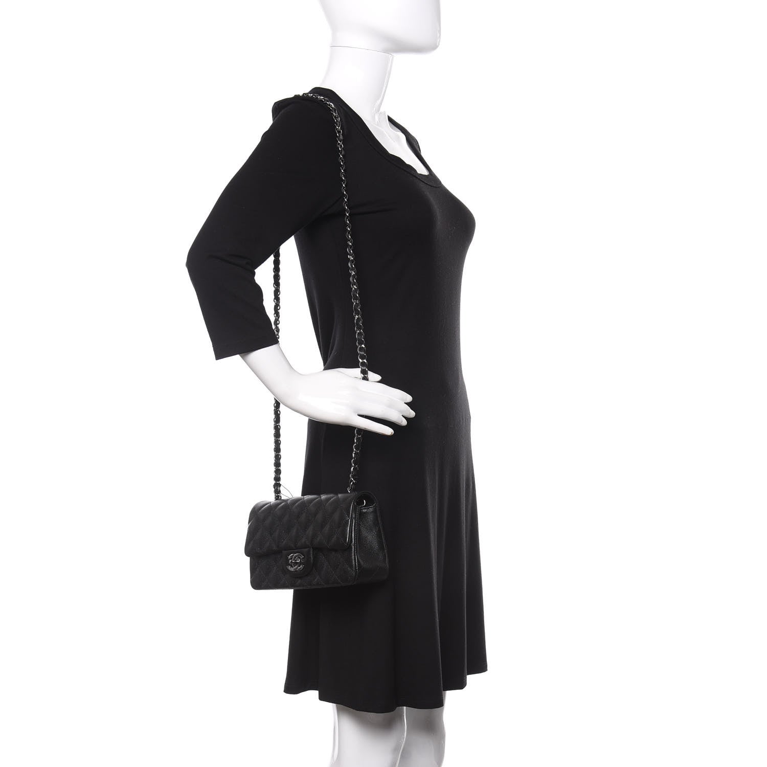 Chanel Caviar Quilted Mini Rectangular Flap Black 2 of 13