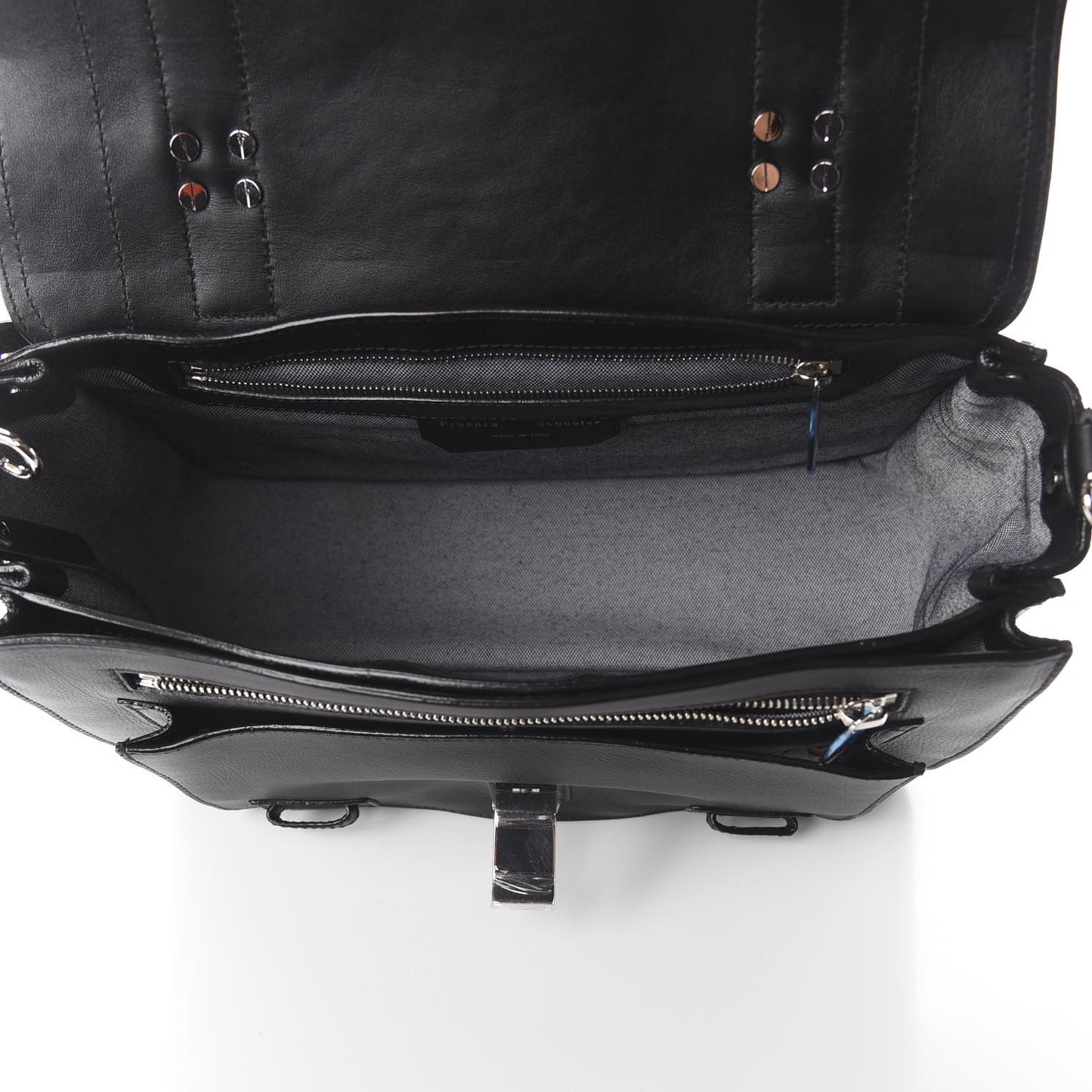 Grained Calfskin Medium PS1 Plus Satchel Black