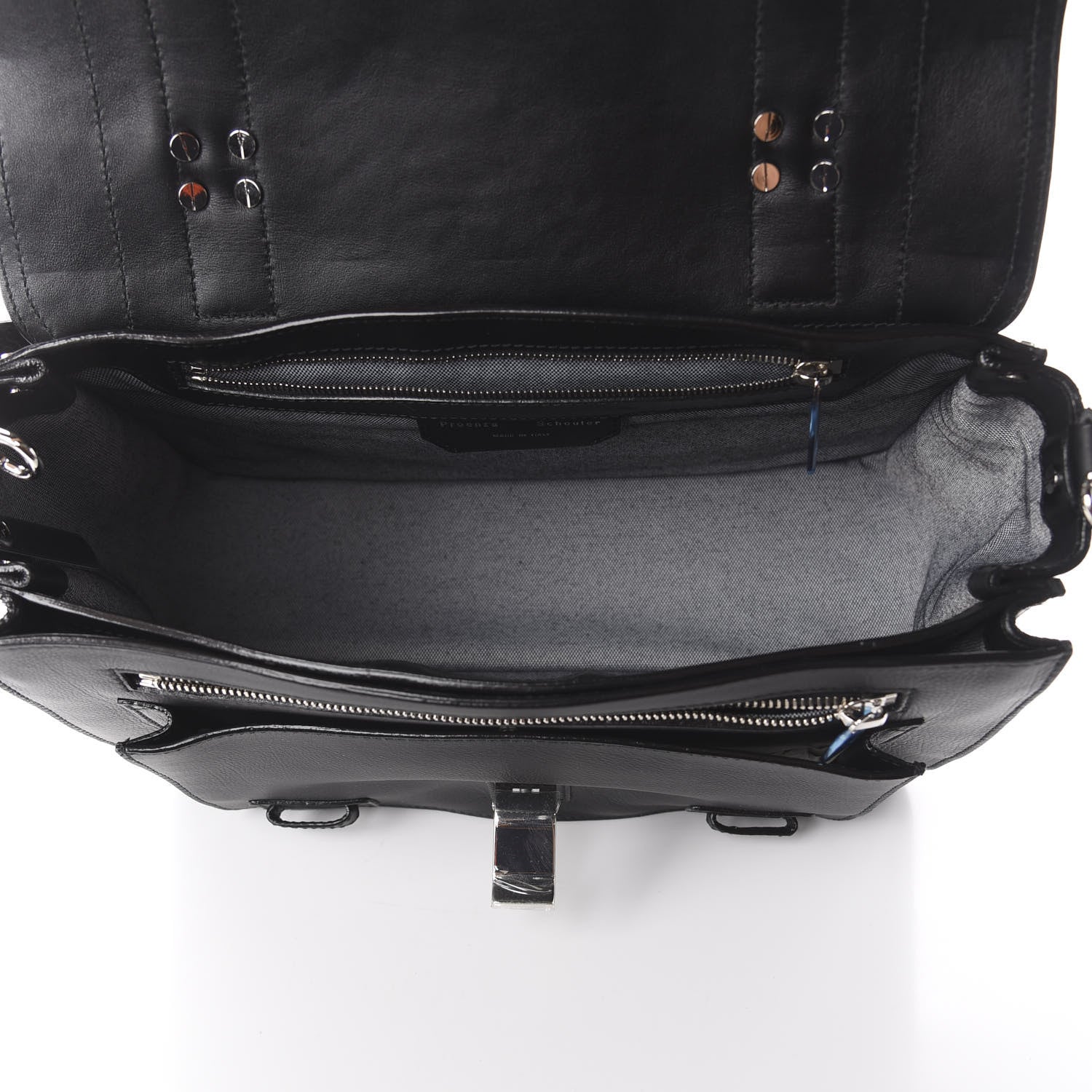 Proenza Schouler Grained Calfskin Medium PS1 Plus Satchel Black 4 of 8