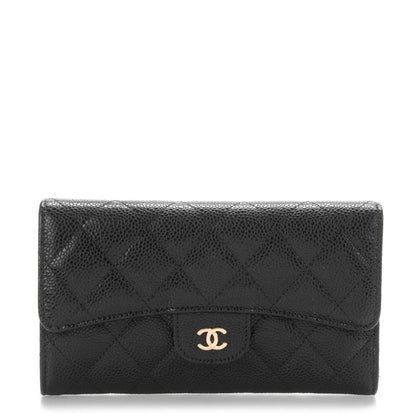 Chanel Caviar Quilted Large Flap Wallet Black 1 of 7