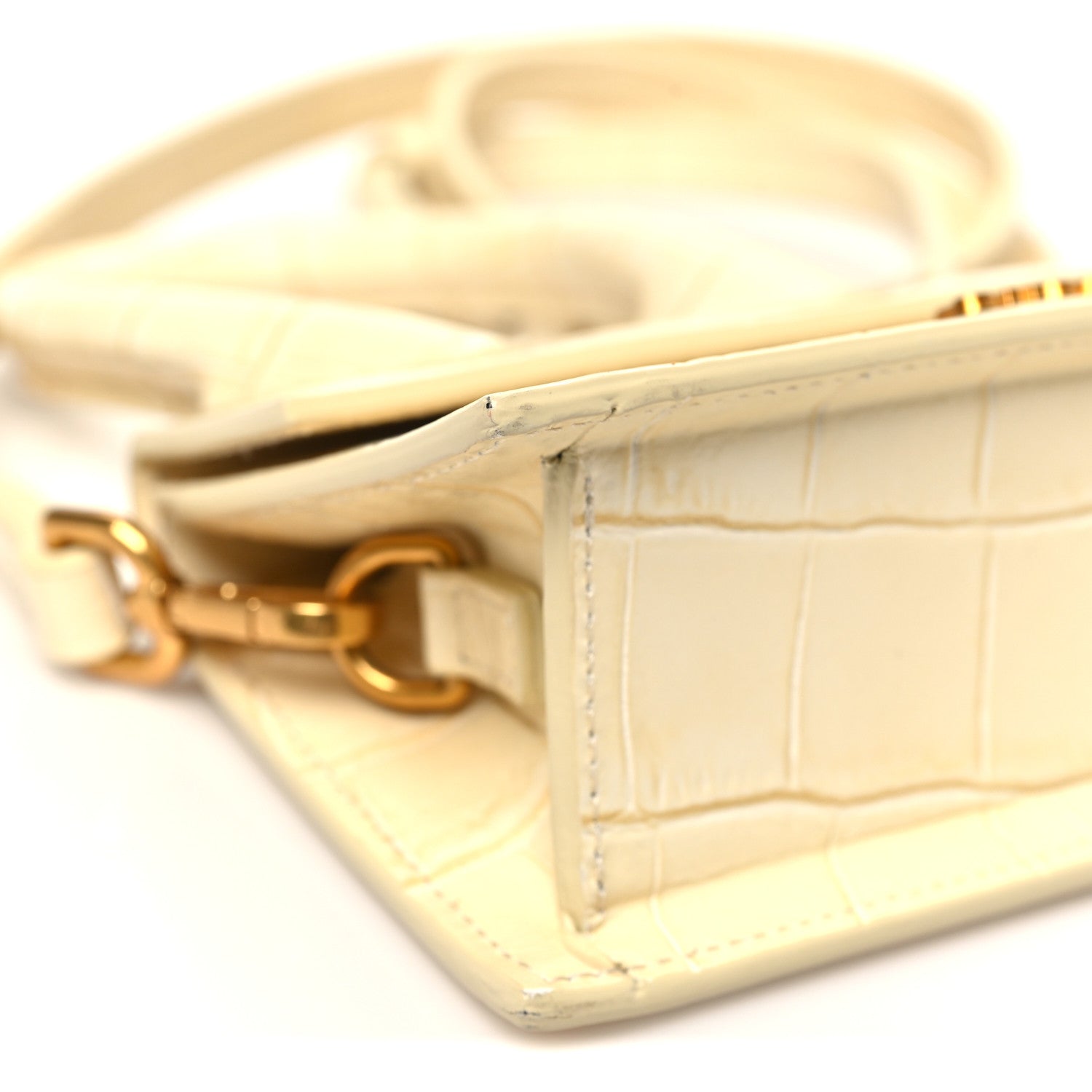 Jacquemus Calfskin Crocodile Embossed Le Chiquito Beige 8 of 9