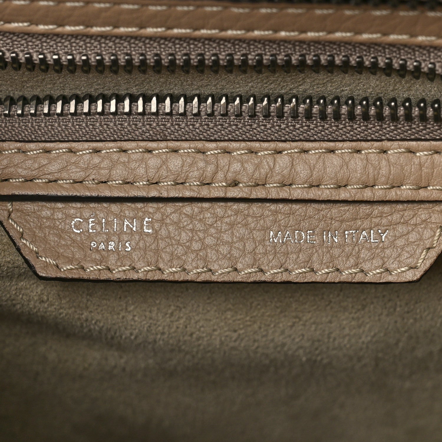 Celine Drummed Calfskin Micro Luggage Dune 6 of 8