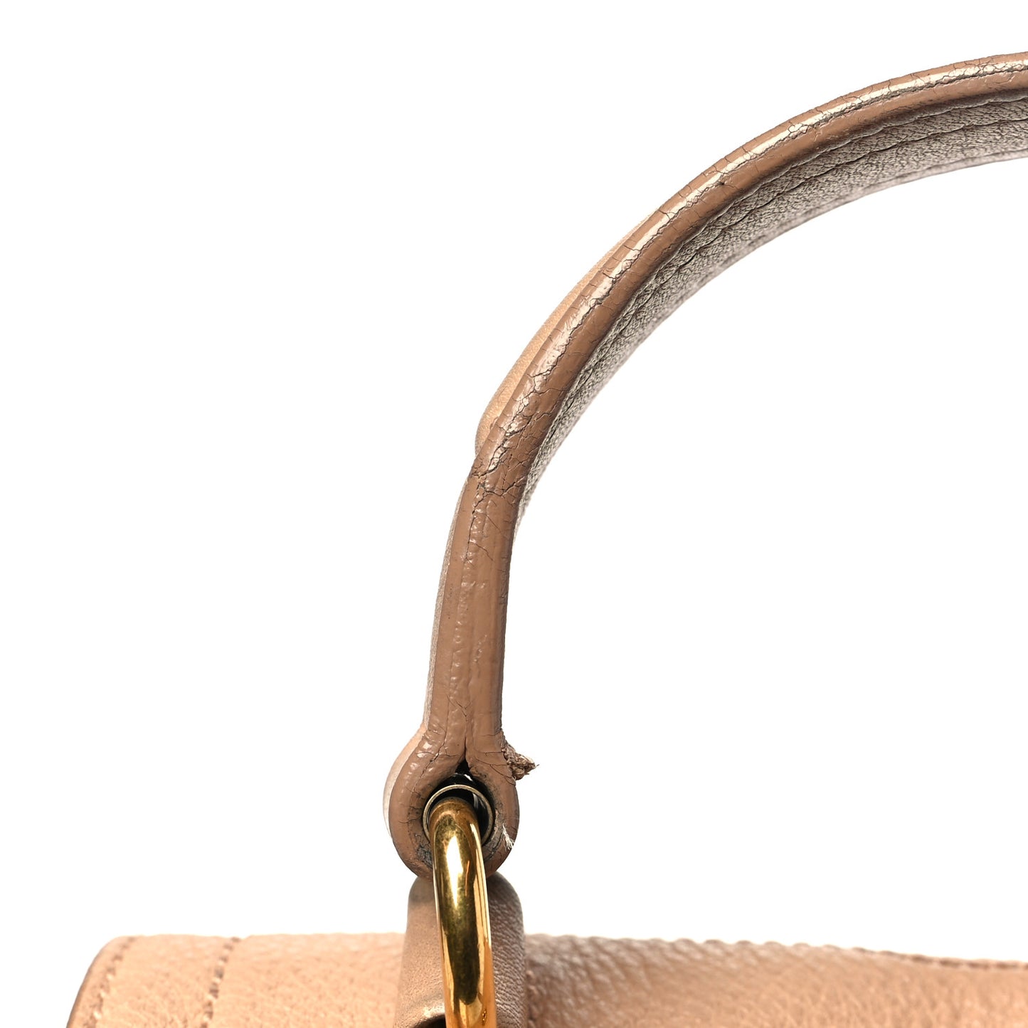 Calfskin Canvas Small Muse Two Beige