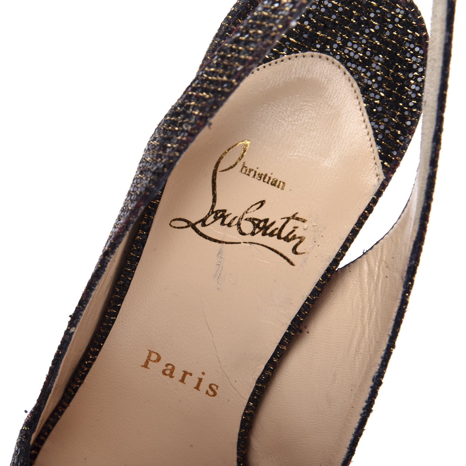 Christian Louboutin Glitter Boulimina 120 Platform Slingback Pumps 37.5 Black 8 of 9