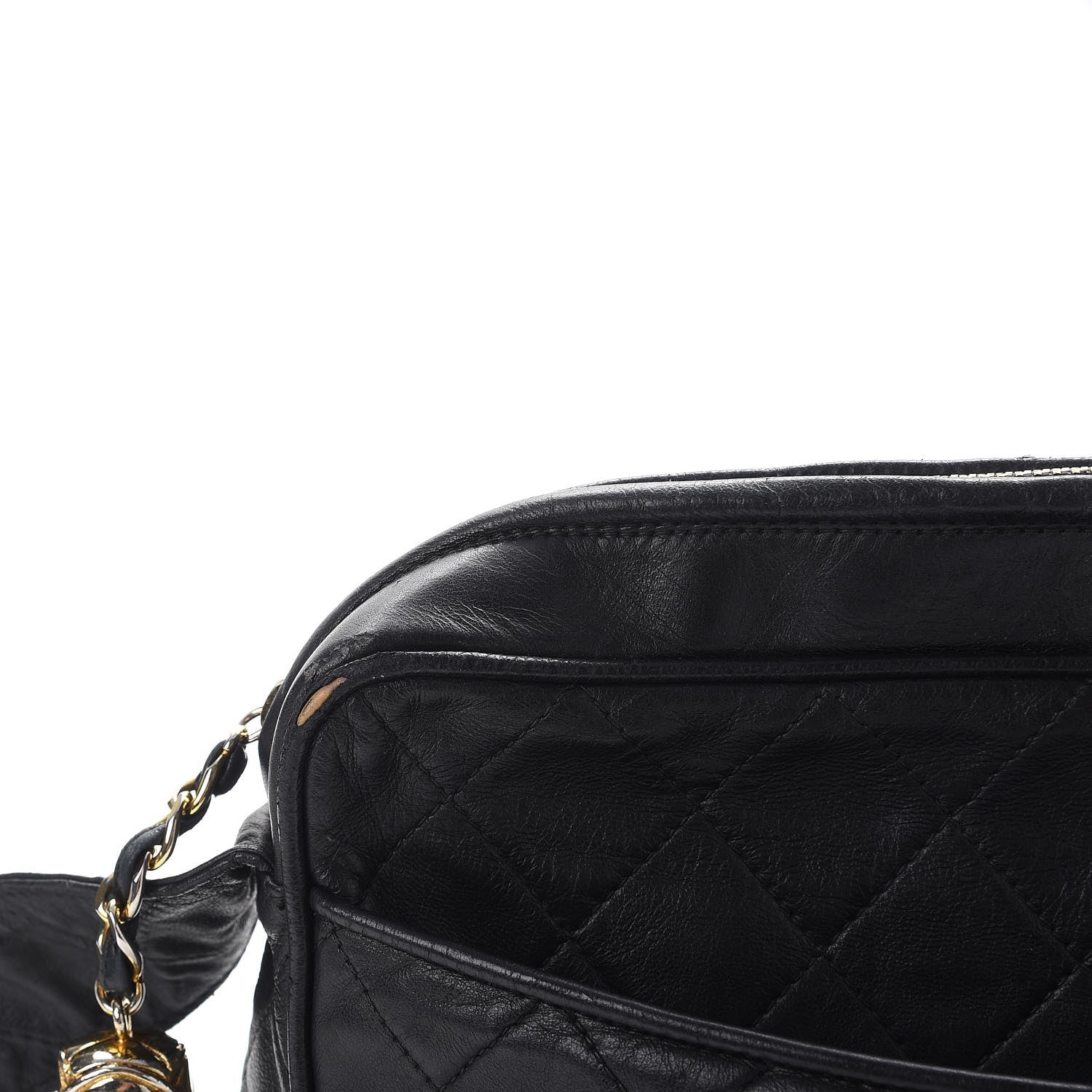 Chanel Lambskin Quilted Tassel Camera Case Black 11 of 12