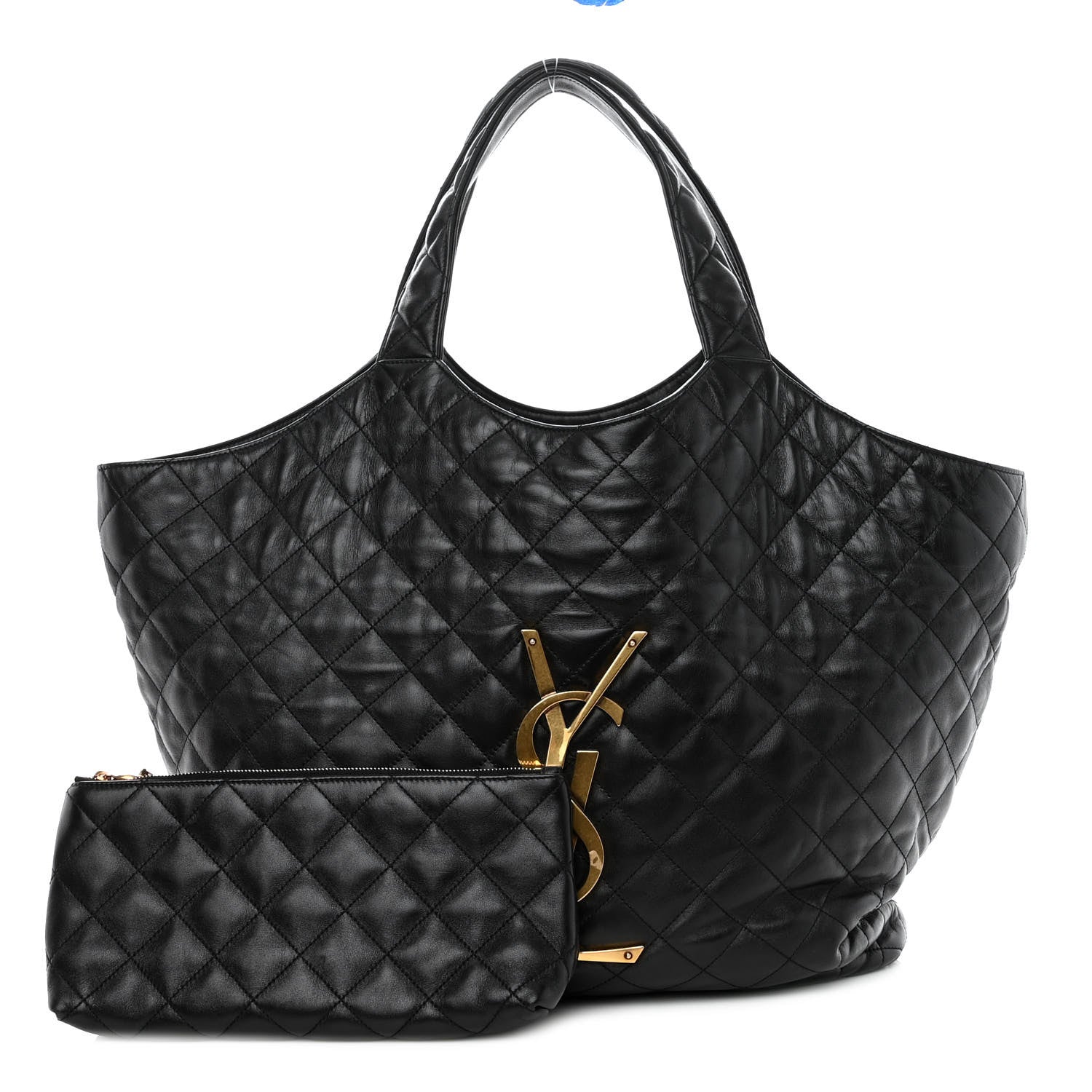Saint Laurent SAINT LAURENT Lambskin Quilted Maxi Icare Shopping Tote Black 1 of 9