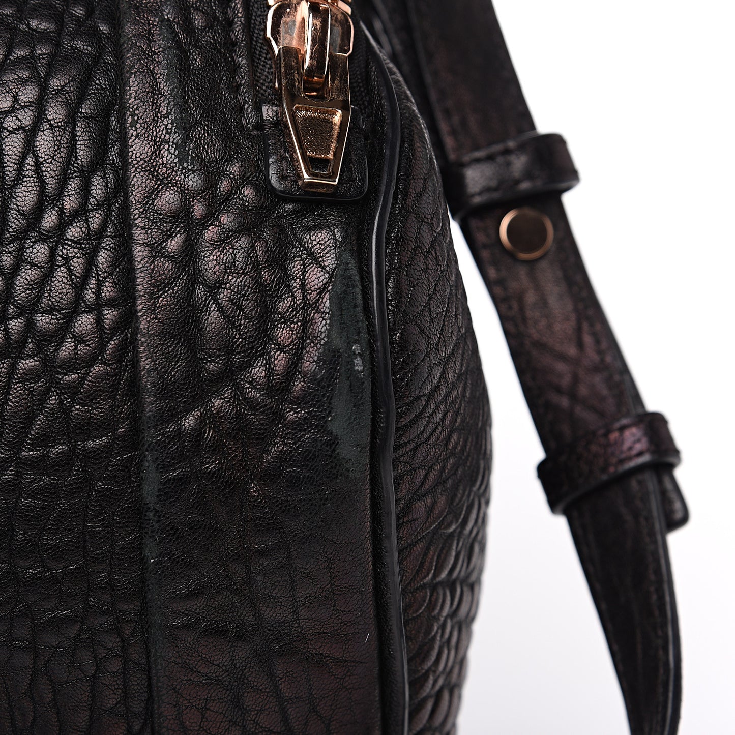 Pebbled Lambskin Rockie Black Rose Gold Hardware