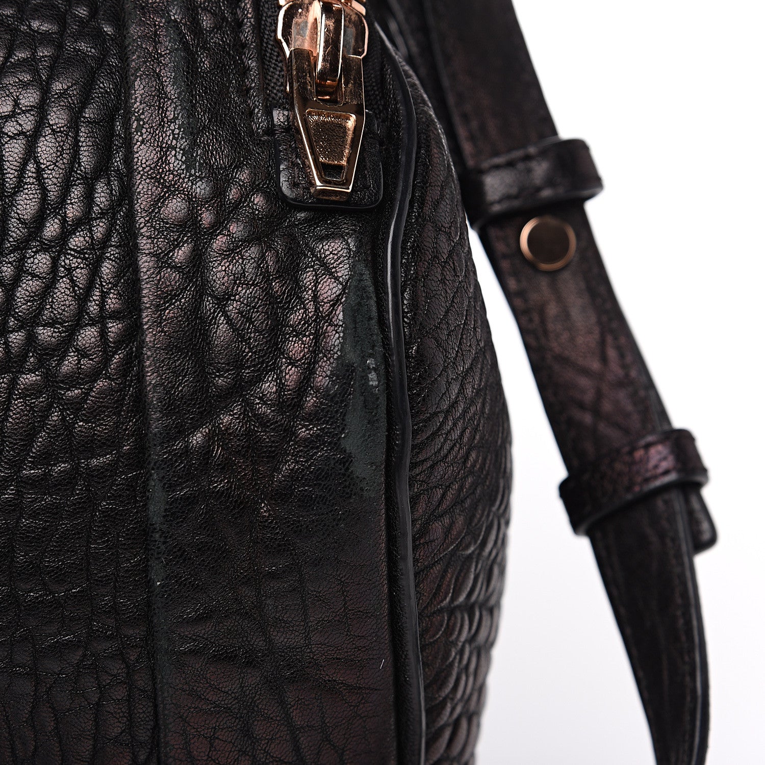 Alexander Wang Pebbled Lambskin Rockie Black Rose Gold Hardware 7 of 16
