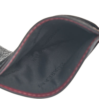Burberry Calfskin Horseferry Check Izzy Card Case Black Burgundy 4 of 7