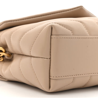 Saint Laurent Calfskin Y Quilted Monogram Toy Loulou Crossbody Bag Dark Beige 11 of 12