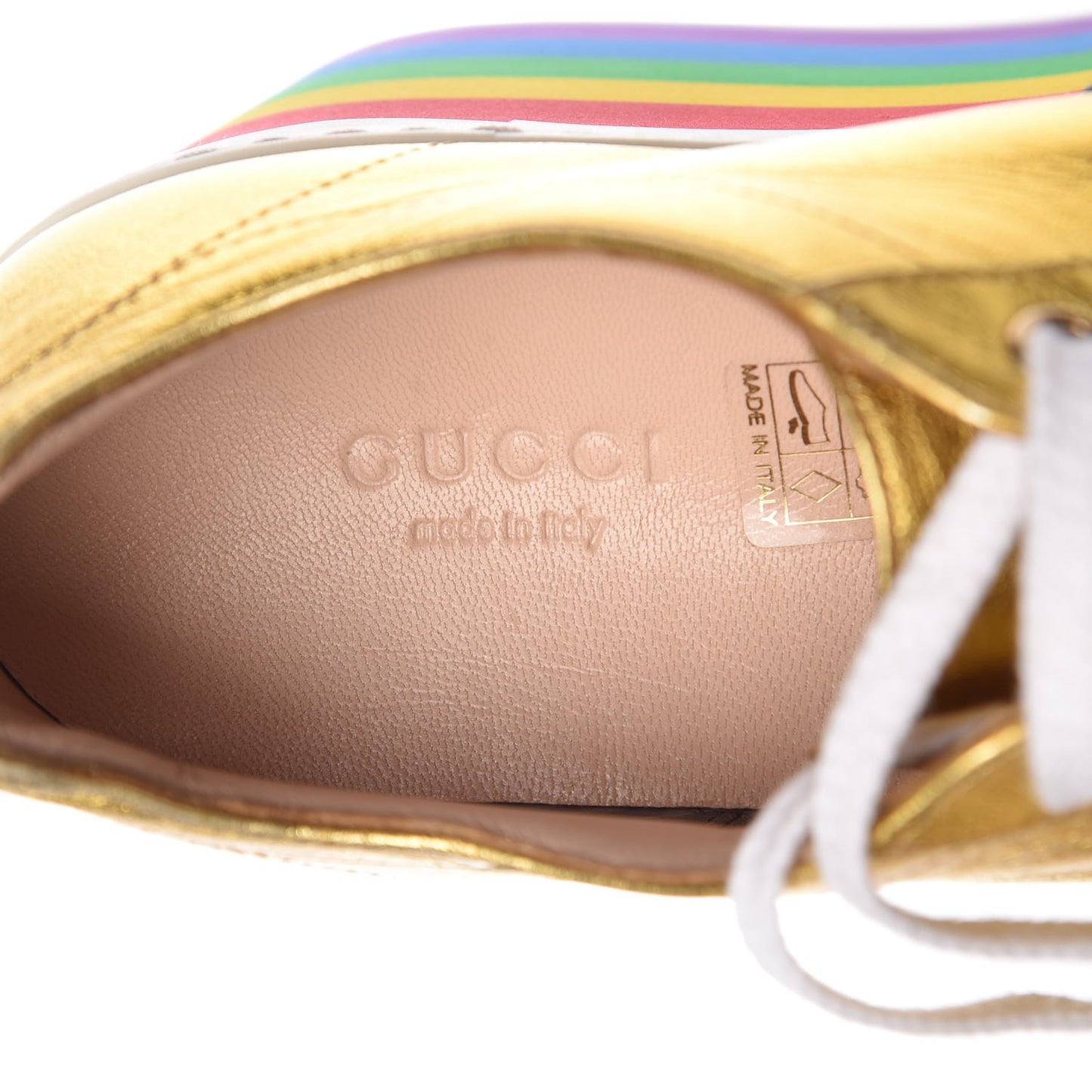Metallic Nappa Peggy Platform Sneakers 36.5 Oro Vecchio