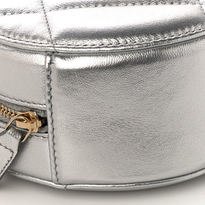 Chanel Metallic Lambskin Quilted Chanel 19 Round Clutch With Chain Silver 9 of 12