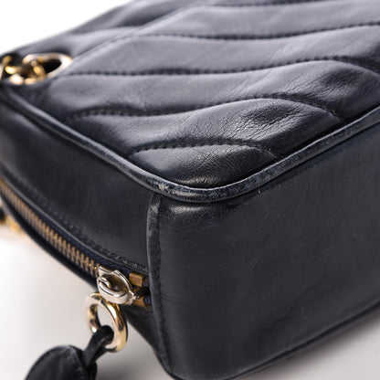 Chanel Lambskin Chevron Quilted Small Camera Case Black 9 of 18