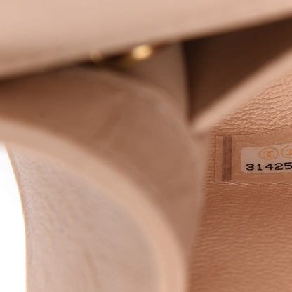 Chanel Crumpled Lambskin Quilted Mini CC Links Top Handle Flap Beige 9 of 10