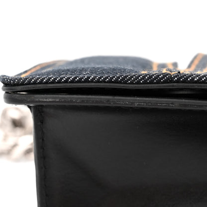 Alexander McQueen ALEXANDER MCQUEEN Denim Calfskin Small Slash Bag Blue Black 13 of 15