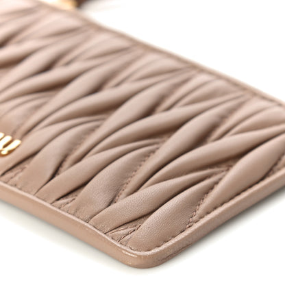 Miu Miu Nappa Matelasse Quilted Zip Card Case Cammeo 10 of 11