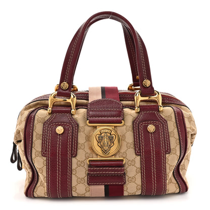 Gucci Monogram Medium Aviatrix Boston Ebony Bordeaux 1 of 15