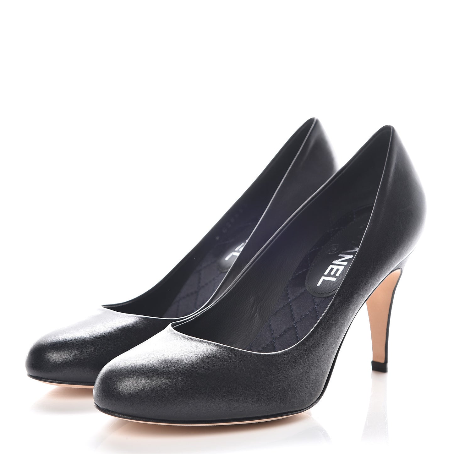 Lambskin Crystal CC Pumps 37 Black