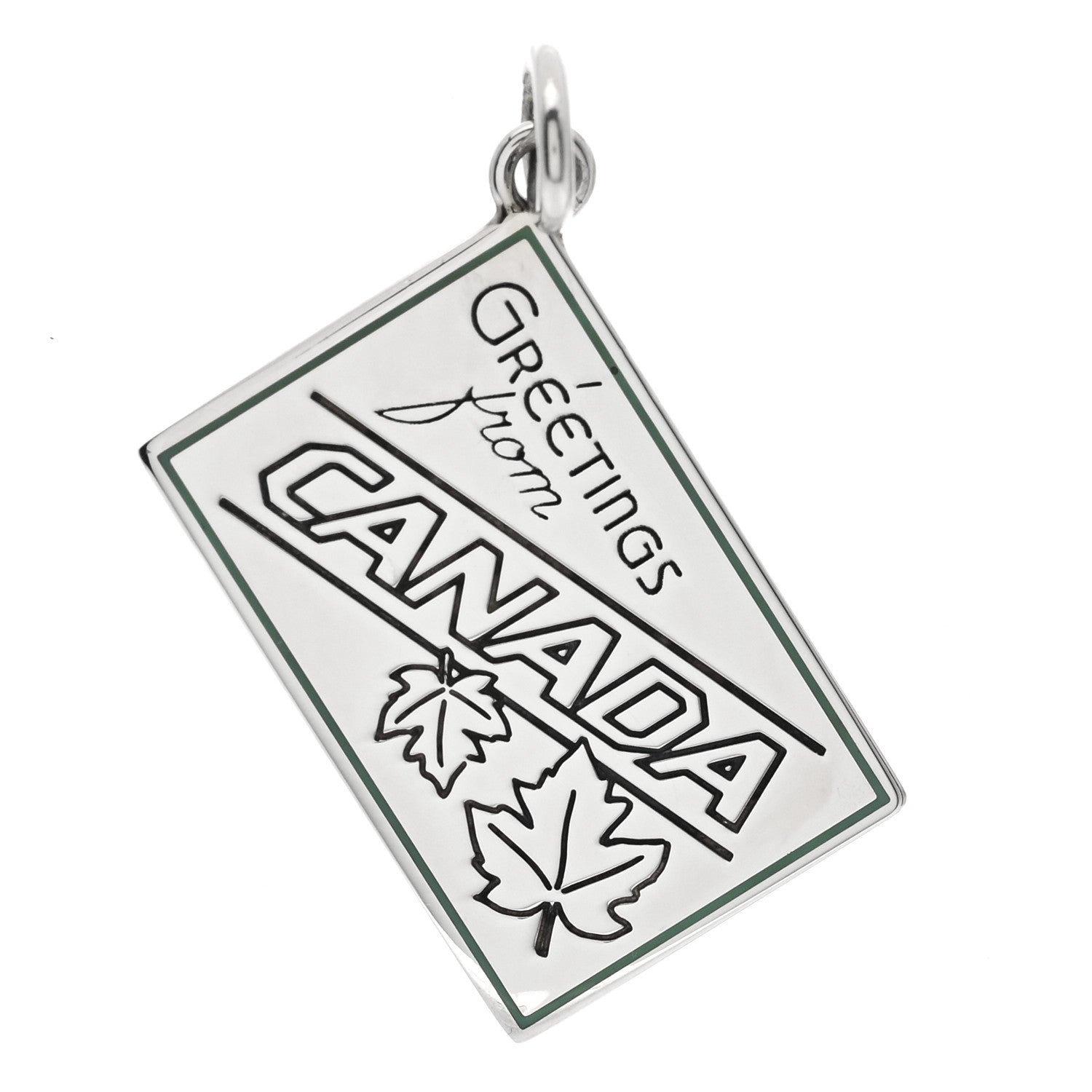 Tiffany Sterling Silver Enamel Canada Postcard Charm Blue 1 of 4