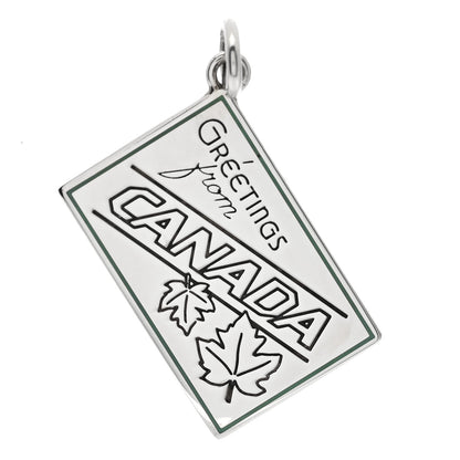 Tiffany Sterling Silver Enamel Canada Postcard Charm Blue 1 of 4