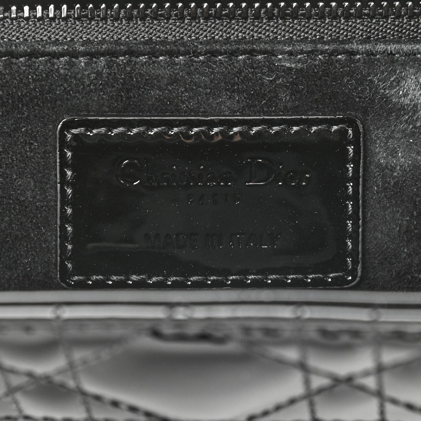 Patent Cannage Medium Lady Dior Black