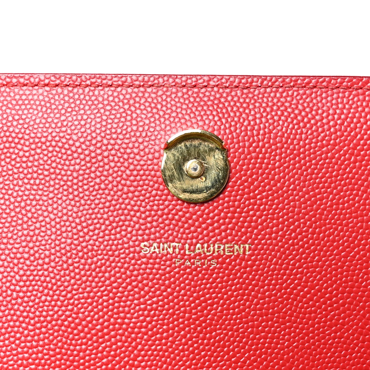 Saint Laurent Grain De Poudre Small Monogram Kate Satchel Red 6 of 10