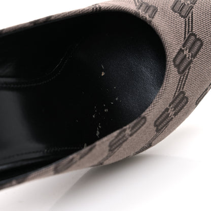 Balenciaga BB Monogram Square Knife 80mm Mule Pumps 38.5 Dark Mink Grey Dark Brown 11 of 12