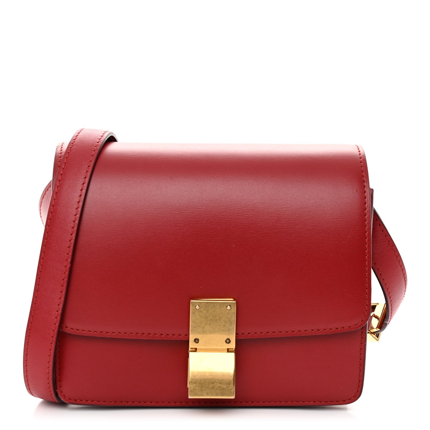 Box Calfskin Small Classic Box Flap Bag Red