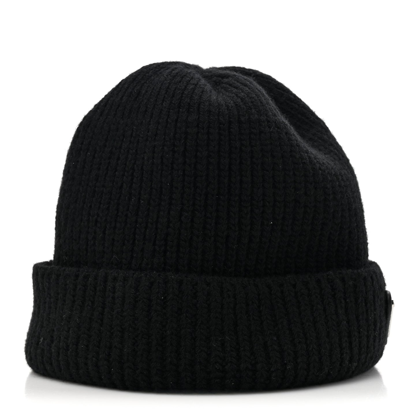 Wool Cashmere Beanie Hat L Black