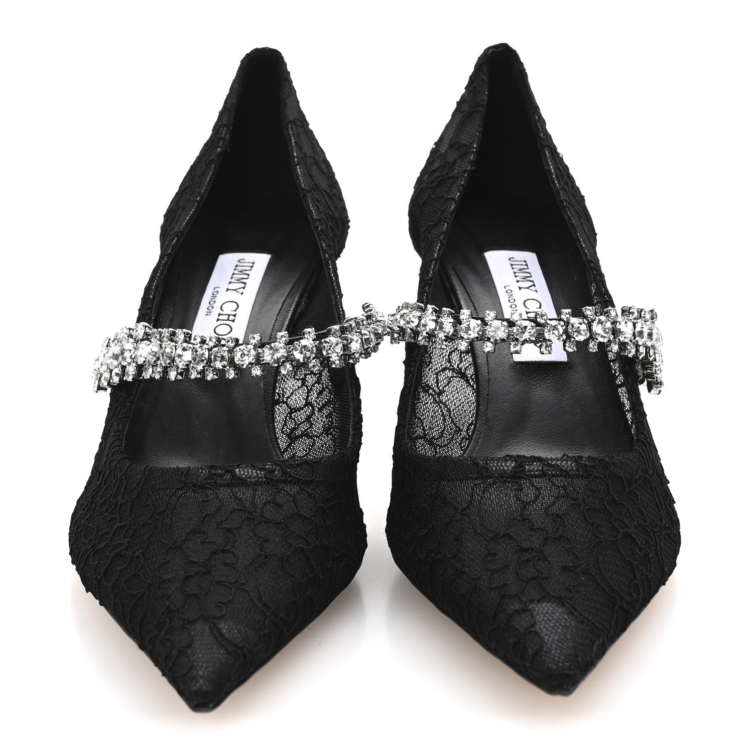 Jimmy Choo Lace Crystal Bing 65 Pumps 40.5 Black 3 of 8