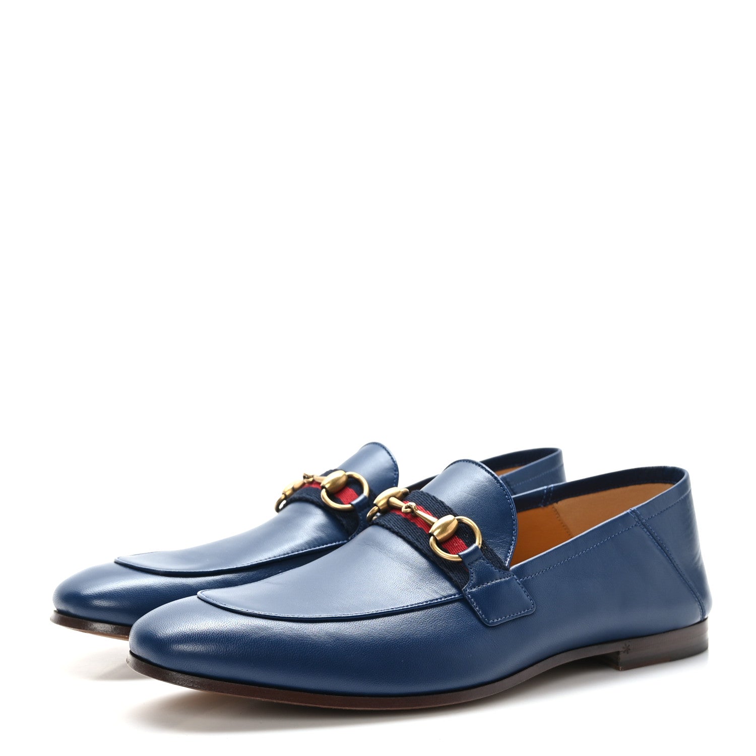 Gucci Agnello Plonge Granada Kid Web Mens Horsebit Loafers 8 Royale 3 of 9
