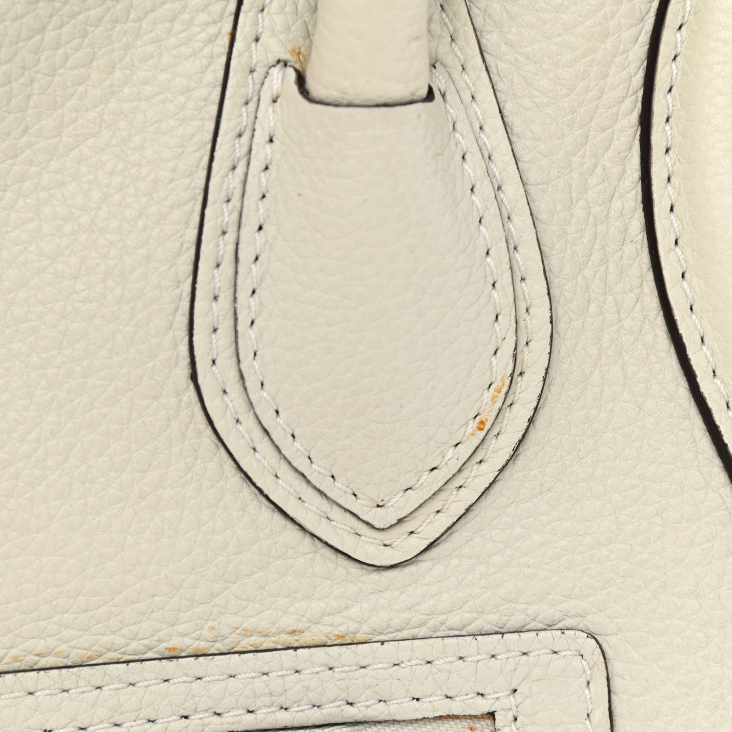 Celine Drummed Calfskin Micro Luggage Chalk 16 of 24