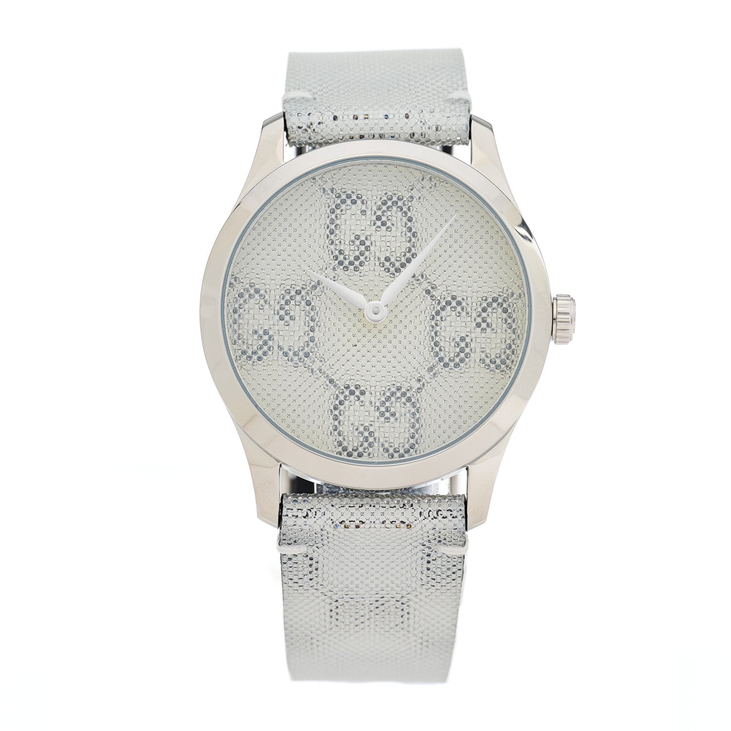 Gucci Stainless Steel Calfskin 38mm G-Timeless GG Hologram Quartz Watch 1 of 5