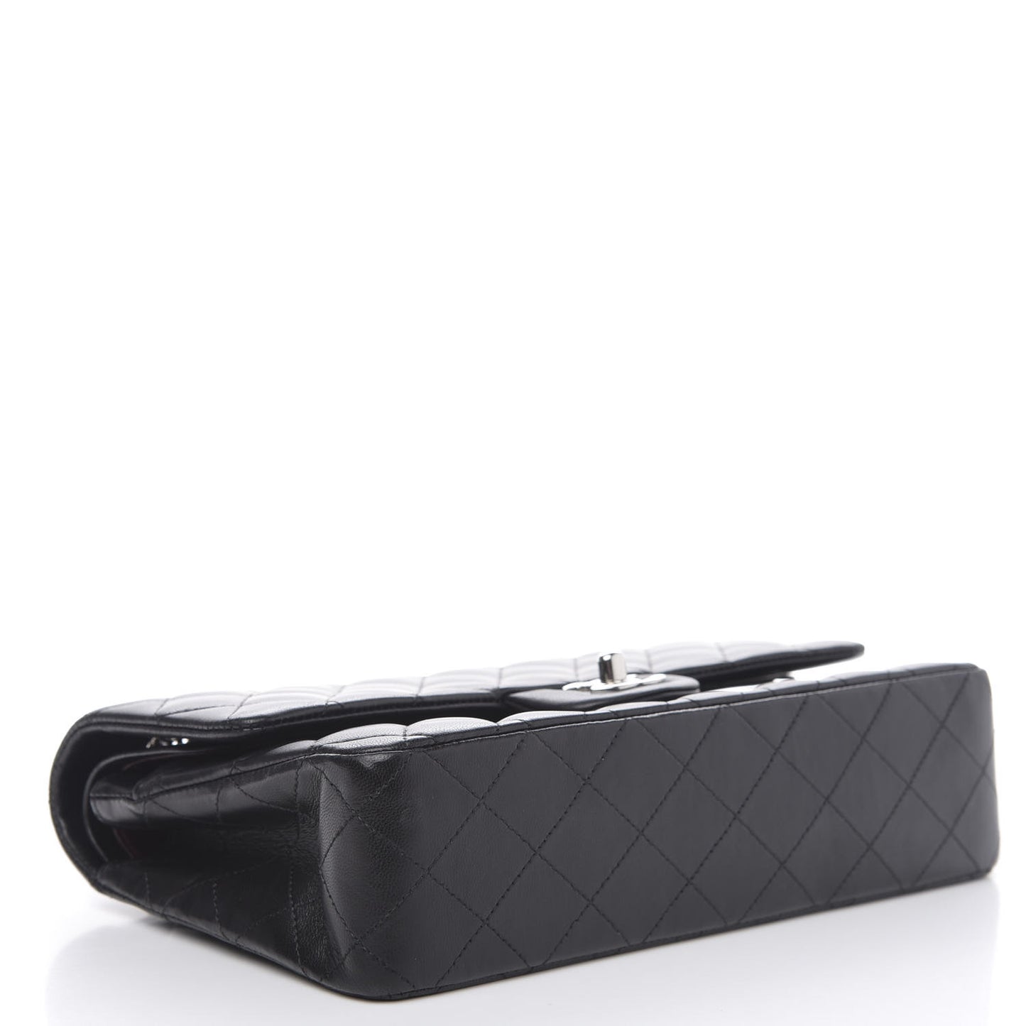 Lambskin Quilted Medium Double Flap Black