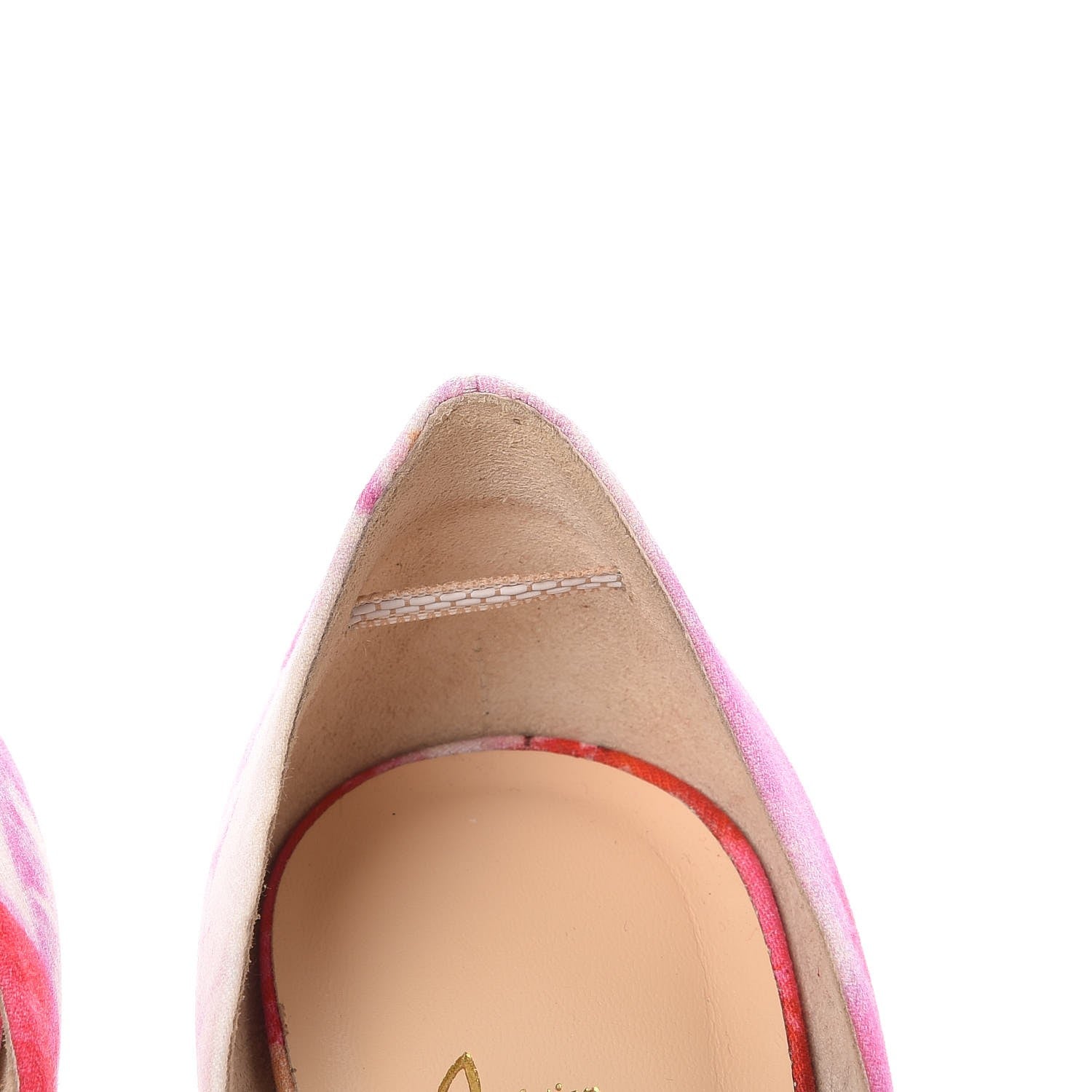 Christian Louboutin Fabric Popi Print Volpi 150 Platform Pumps 39 Pink 10 of 14