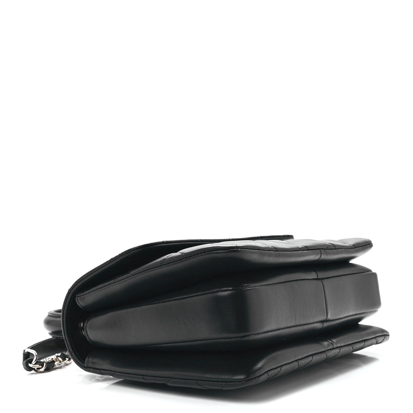 Lambskin Quilted Small Trendy CC Chain Dual Handle Flap Bag Black
