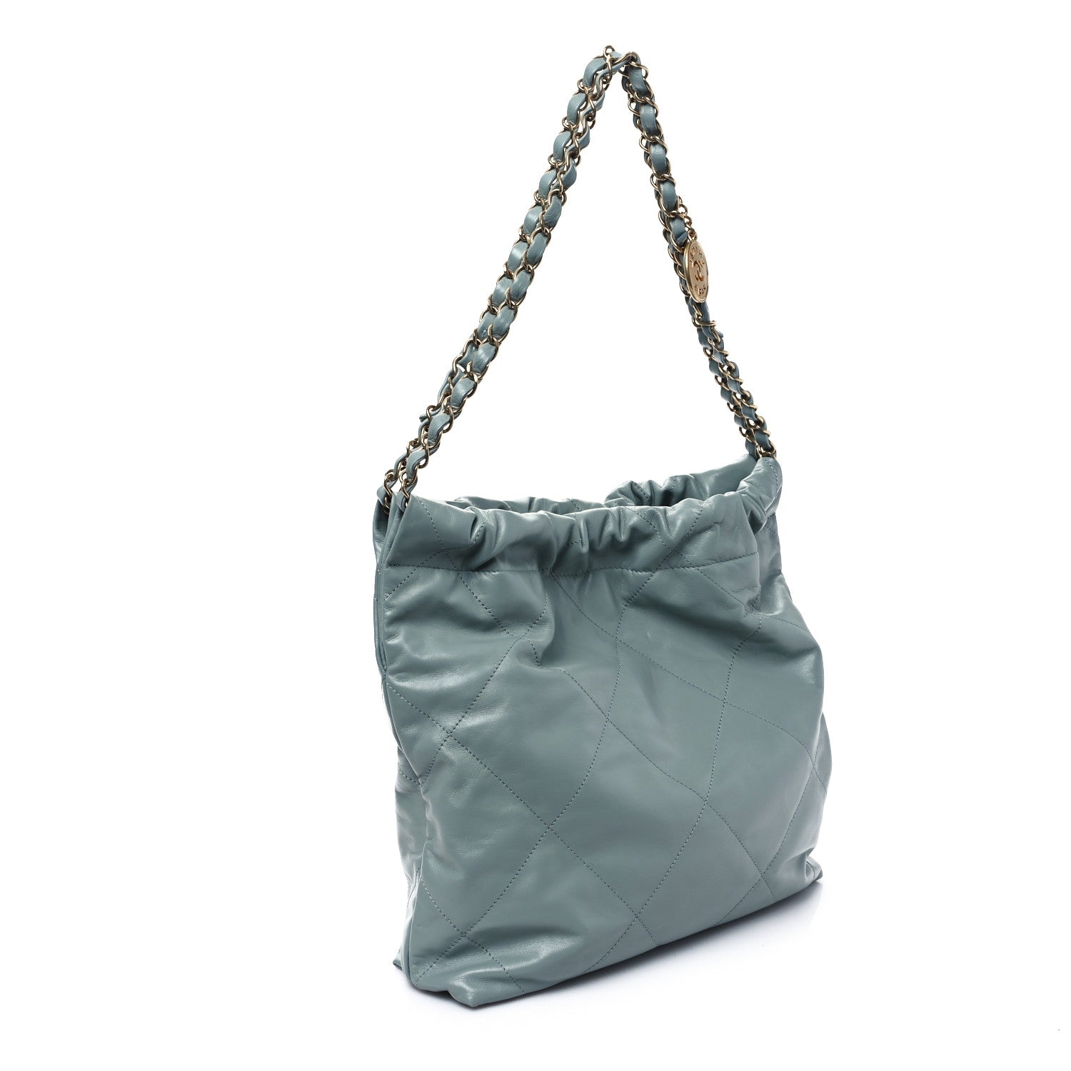 Chanel Shiny Calfskin Quilted Small Chanel 22 Grey 3 of 12