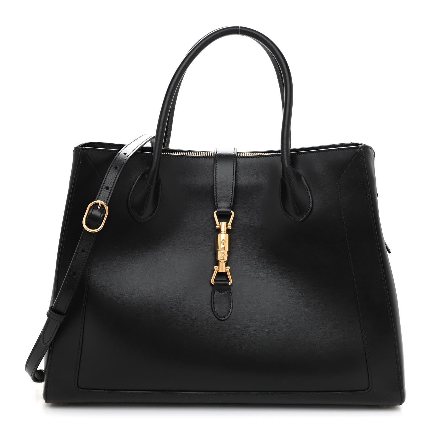 Gucci Boarded Plutone Calfskin Large Jackie 1961 Tote Black 1 of 8
