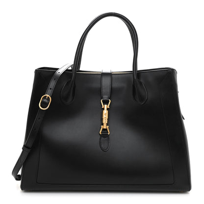 Gucci Boarded Plutone Calfskin Large Jackie 1961 Tote Black 1 of 8
