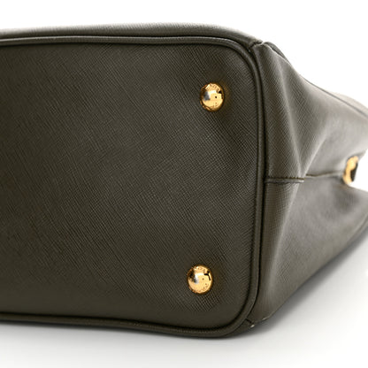 Prada Saffiano Lux Medium Tote Militare 10 of 14