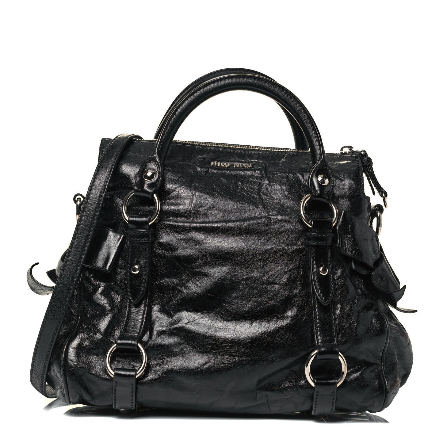 Vitello Lux Mini Bow Bag Black