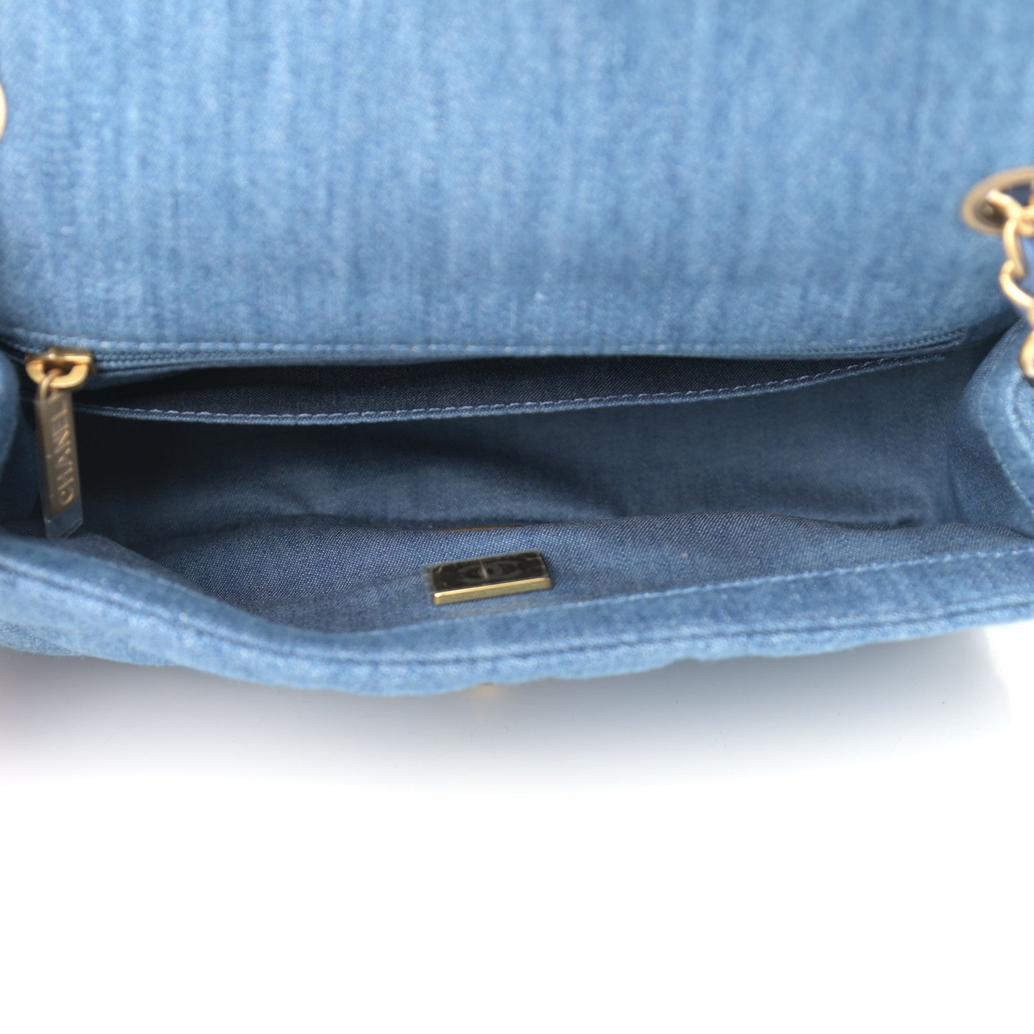 Chanel Denim Quilted Mini Pearl Crush Rectangular Flap Blue 5 of 9