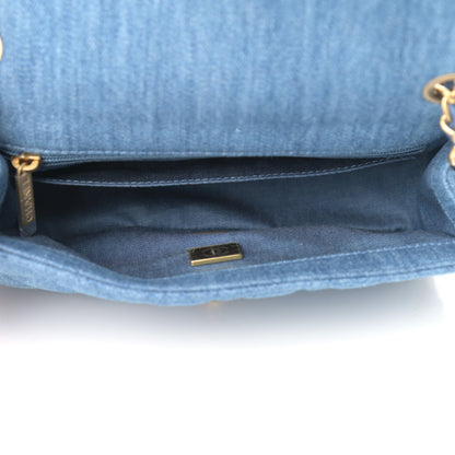 Chanel Denim Quilted Mini Pearl Crush Rectangular Flap Blue 5 of 9