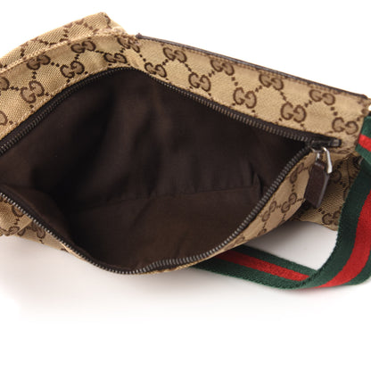 Gucci GG Monogram Web Double Pocket Belt Bag Dark Brown 5 of 11
