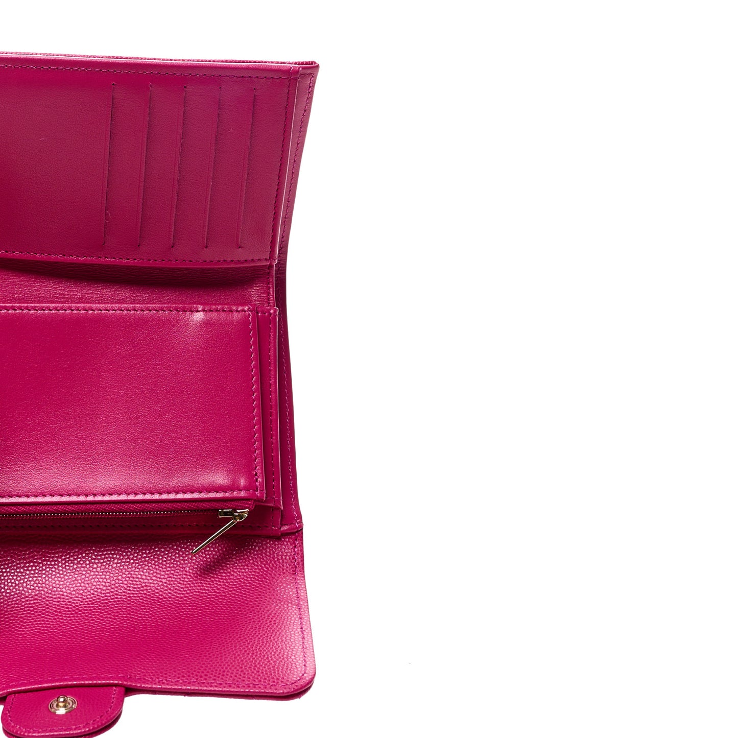 Caviar Quilted Medium Flap Wallet Fuchsia