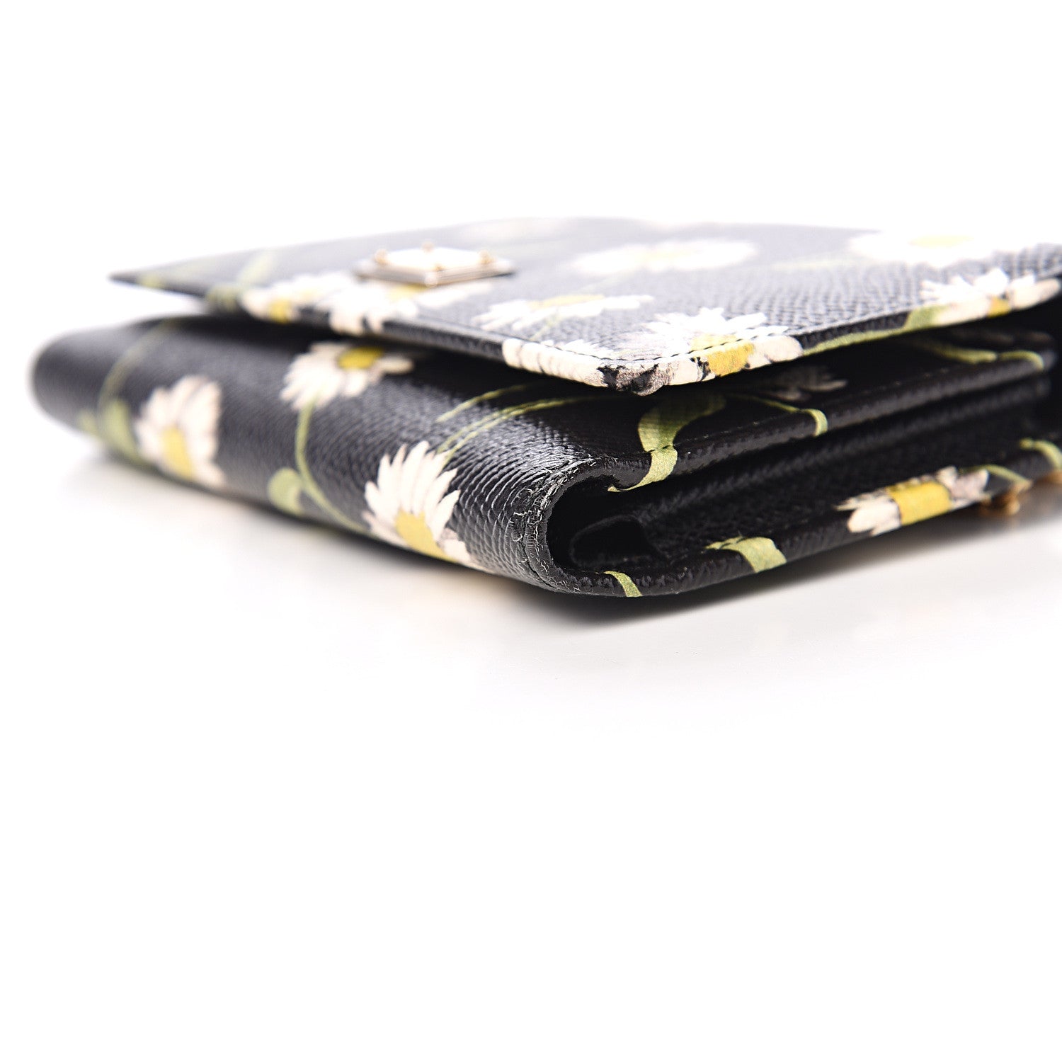 Dolce & Gabbana Dauphine Daisy Print Wallet On Chain Black 7 of 9