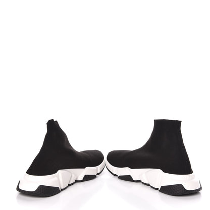 Balenciaga Neoprene Knit Womens Speed Sneakers 38 Black White 5 of 9