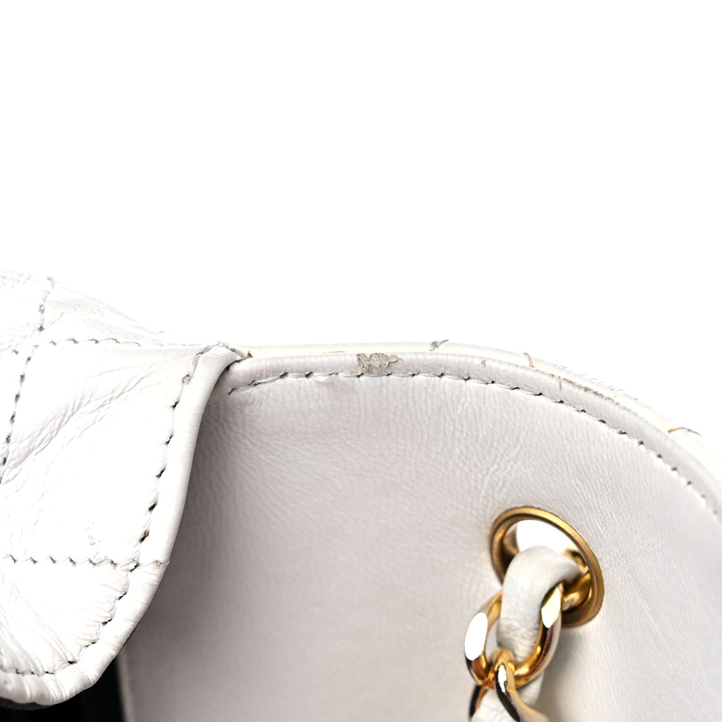 Lambskin Quilted Envelope Flap White