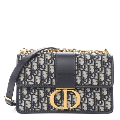 Christian Dior Oblique 30 Montaigne Chain Flap Bag Blue 1 of 11