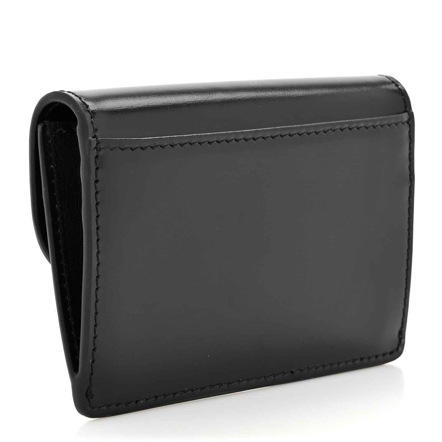 Celine Shiny Smooth Calfskin Triomphe Card Holder Black 3 of 8